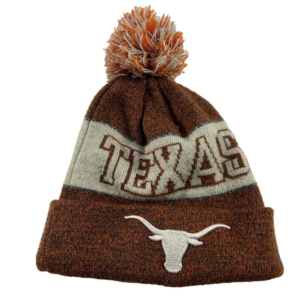 Longhorn Headwear Texas Beanie Hat Pom Pom Orange One Size Austin Football